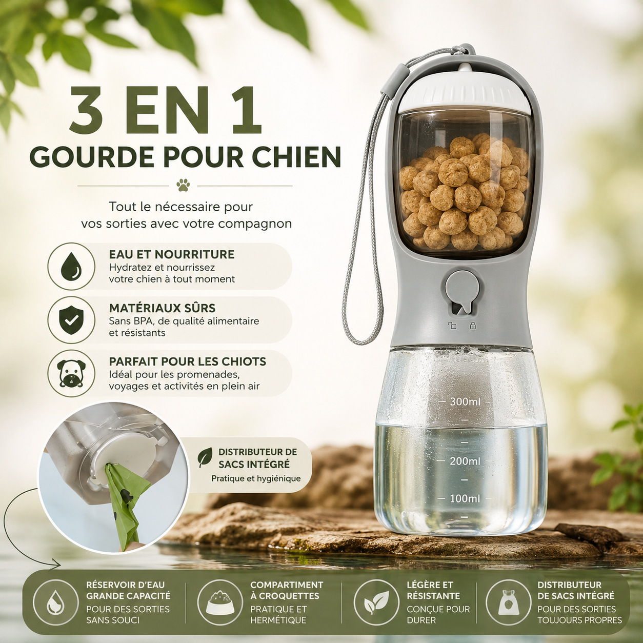 Une gourde 3 en 1 est devenue indispensable pour les propriétaires de chiens