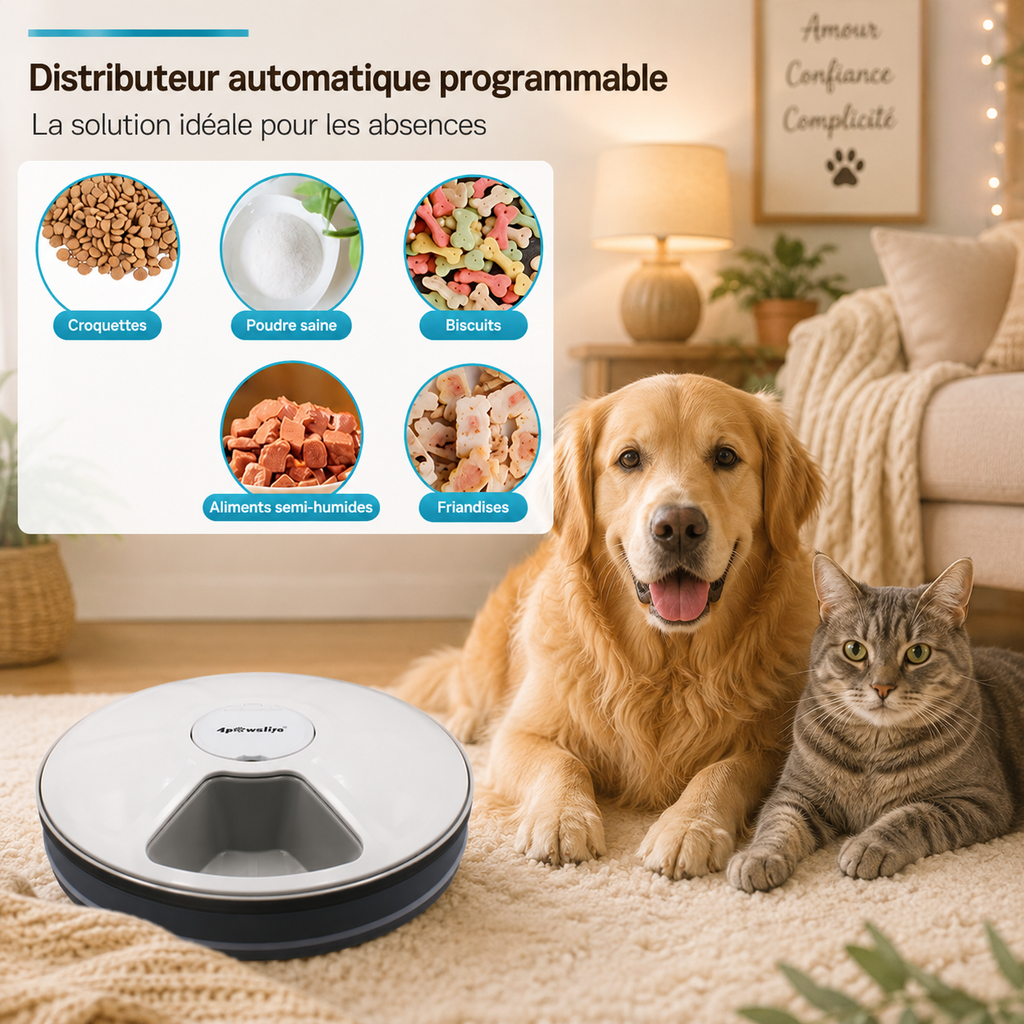 🐾 Distributeur Automatique de Croquettes Intelligent pour Chien et Chat