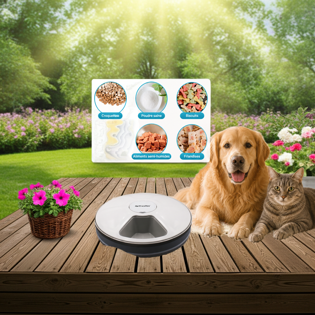 🐾 Distributeur Automatique de Croquettes Intelligent pour Chien et Chat