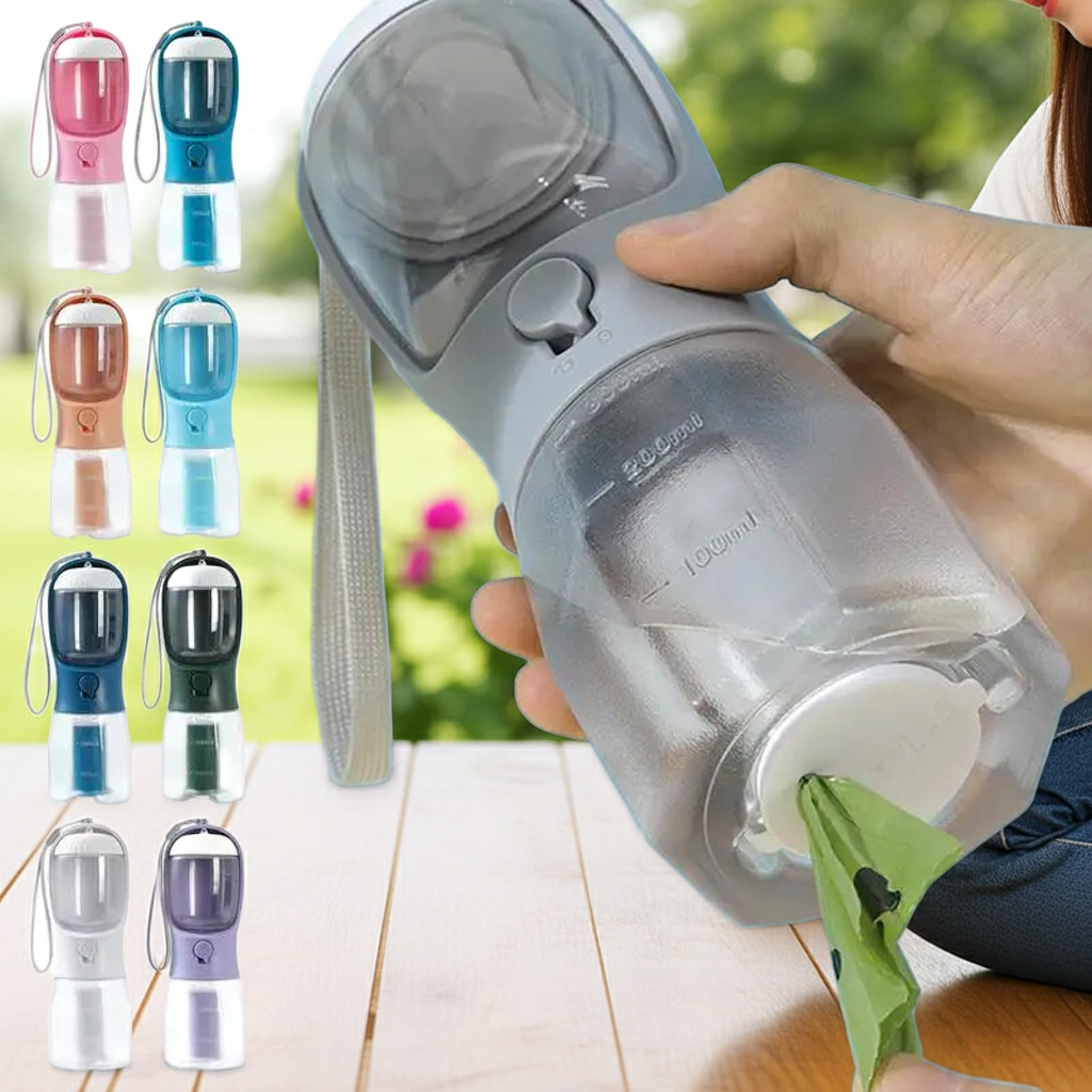 Gourde pour chien 3en 1 indispensable pour toutes vos balades en famille